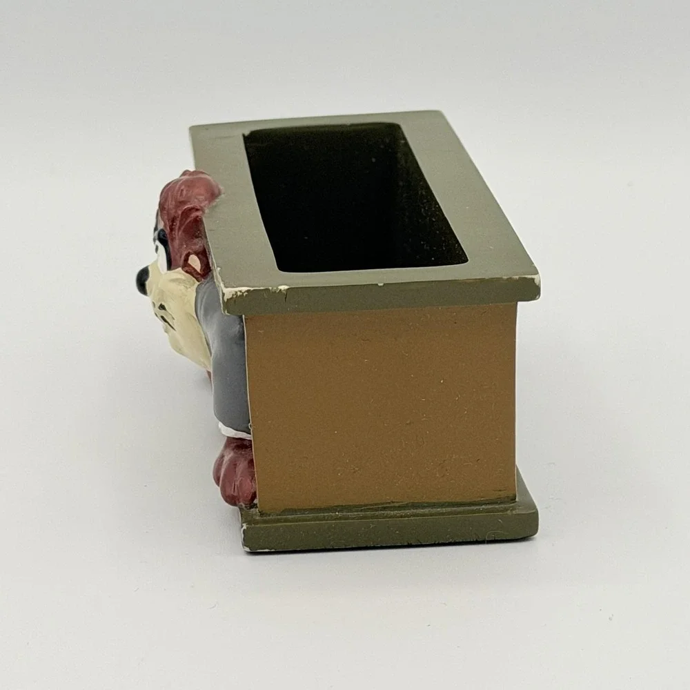 Vintage Looney Tunes Taz Warner Bros Green Desk Business Card Holder 1997